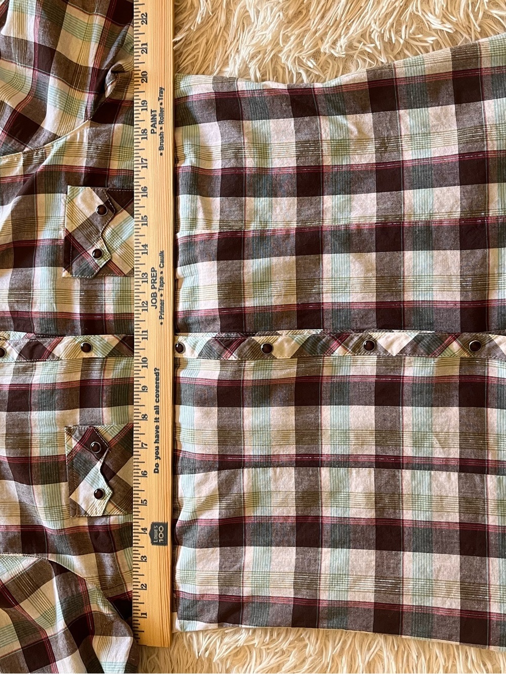 Shyanne Western Plaid Button-Down Shirt Multicolor Cotton Black Snap Metallic L - Picture 6 of 11